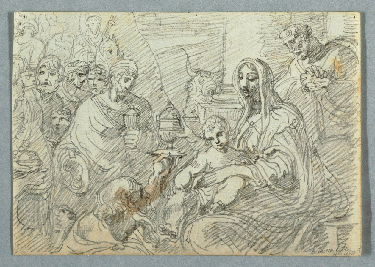 Adoration of the Magi study after Lodovico Carracci, 1800–1820 by Felice Giani