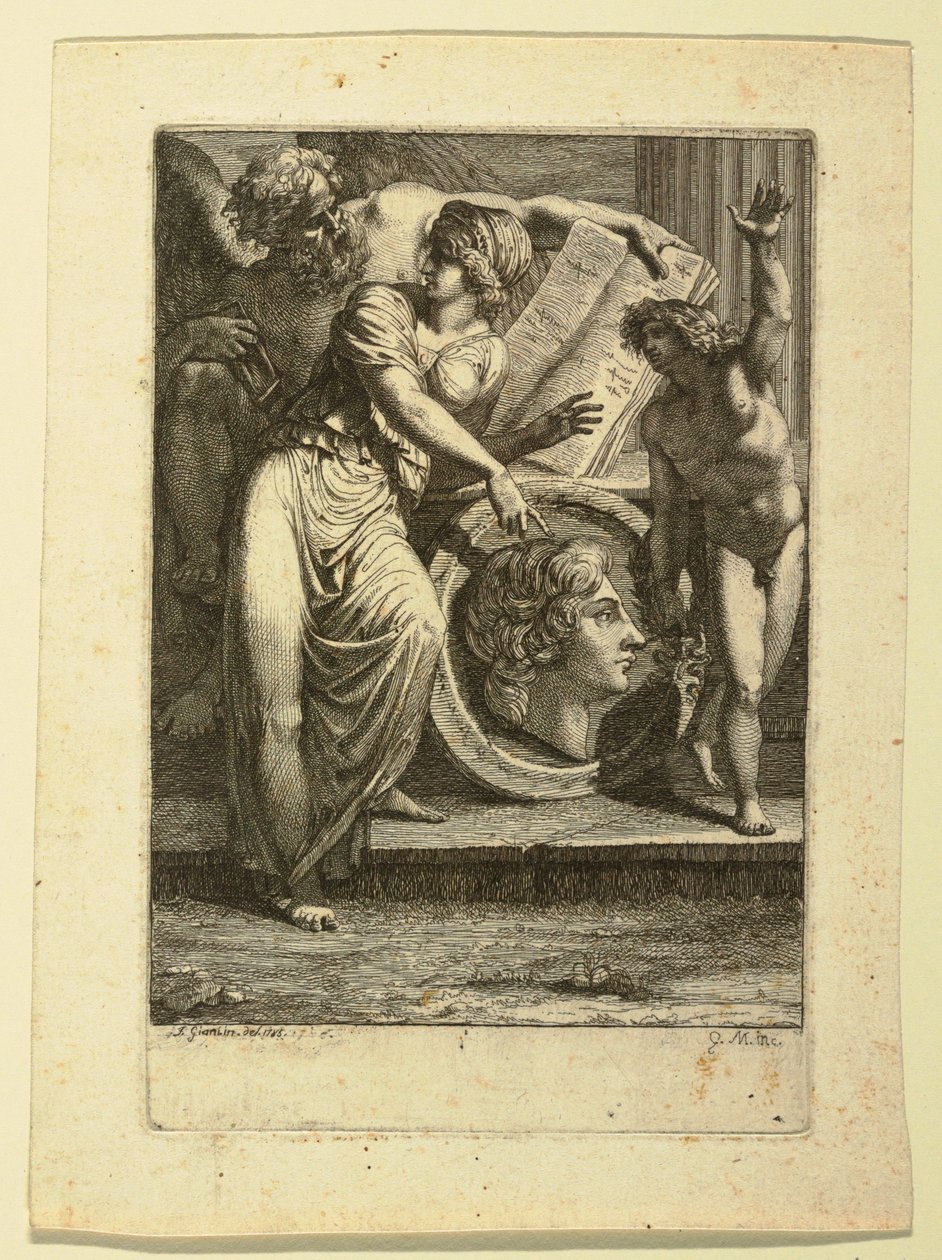 Etching: Frontispiece or Dedicatory Page, 1785 by Felice Giani
