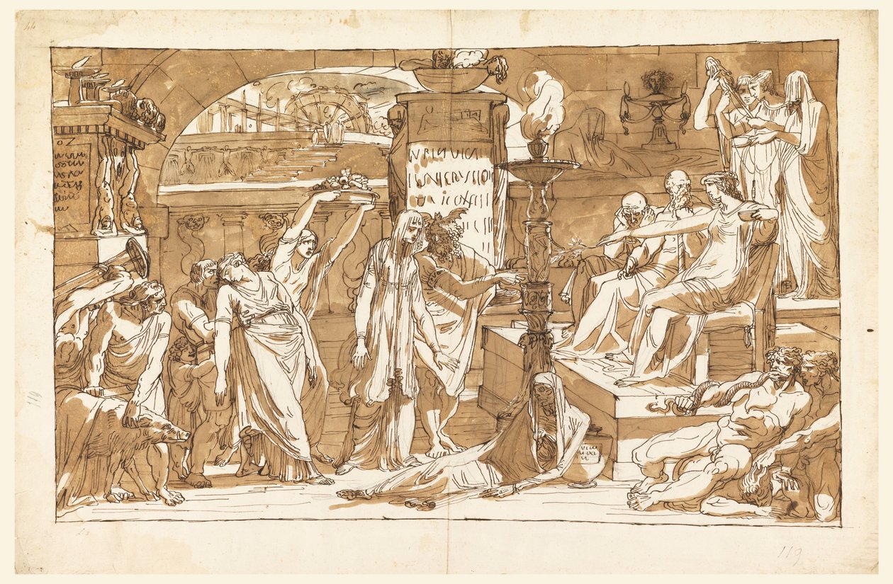 Hades; Persephone in the Underworld (Offering to Proserpine), ca. 1820 by Felice Giani