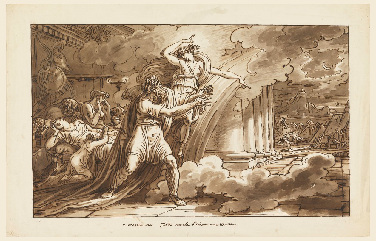 Iris Encourages Priam to Beg the Body of Hector from Achilles by Felice Giani