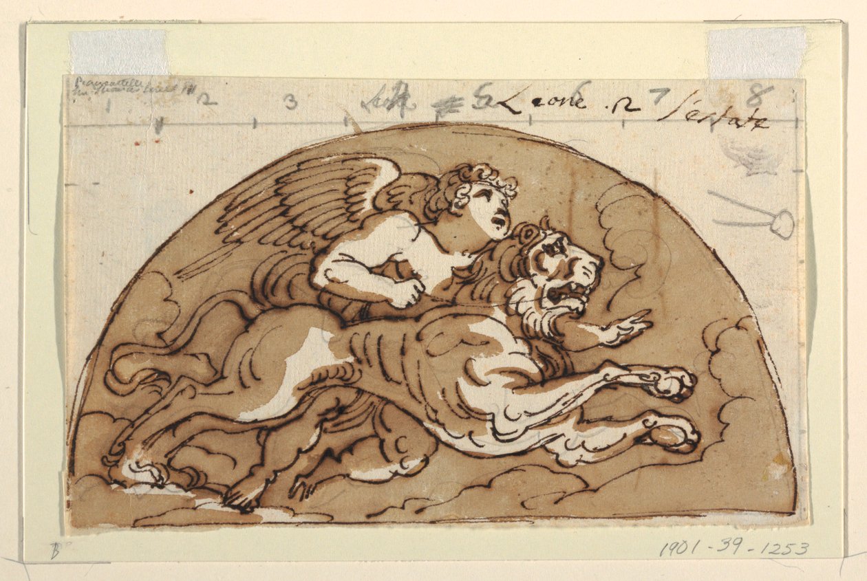 Leo, Lunette for Ceiling, Sala Ottagonale, Palazzo Milzetti, Faenza by Felice Giani