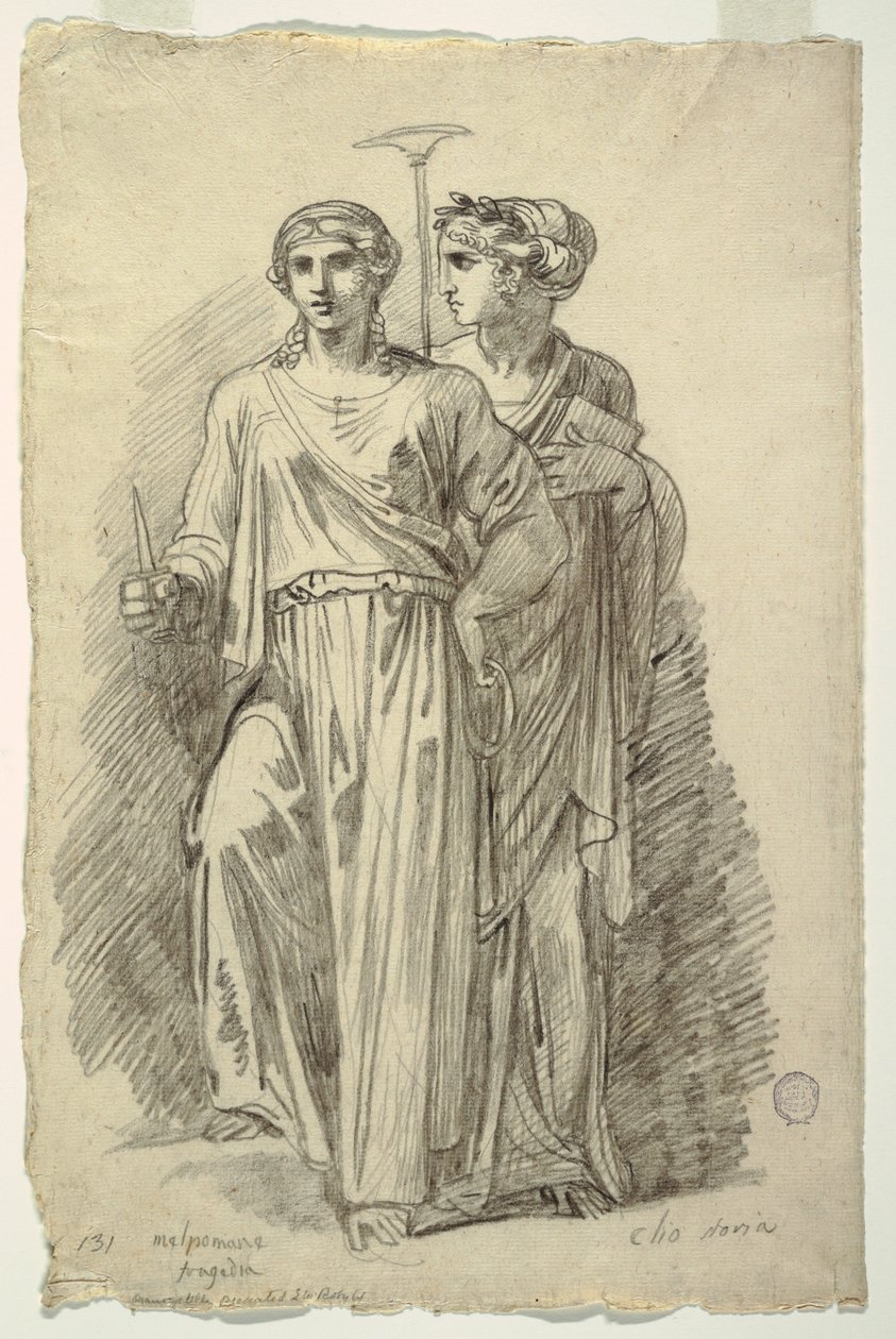 Melpomane, Muse of Tragedy and Clio, Muse of History by Felice Giani
