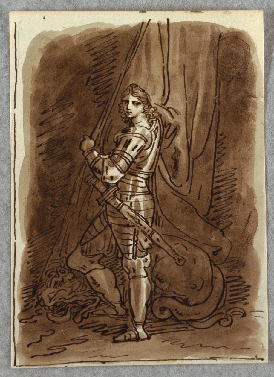 St. George, (Detail) from a Polyptych with Virgin Enthroned, Study after Dosso Dossi by Felice Giani