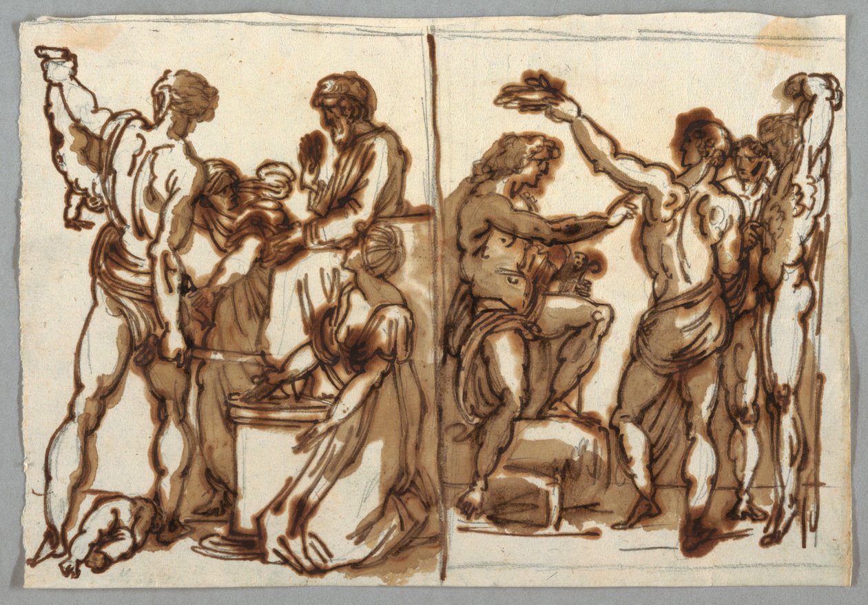 The Judgement of Solomon; The Flaying of Marsyas by Felice Giani