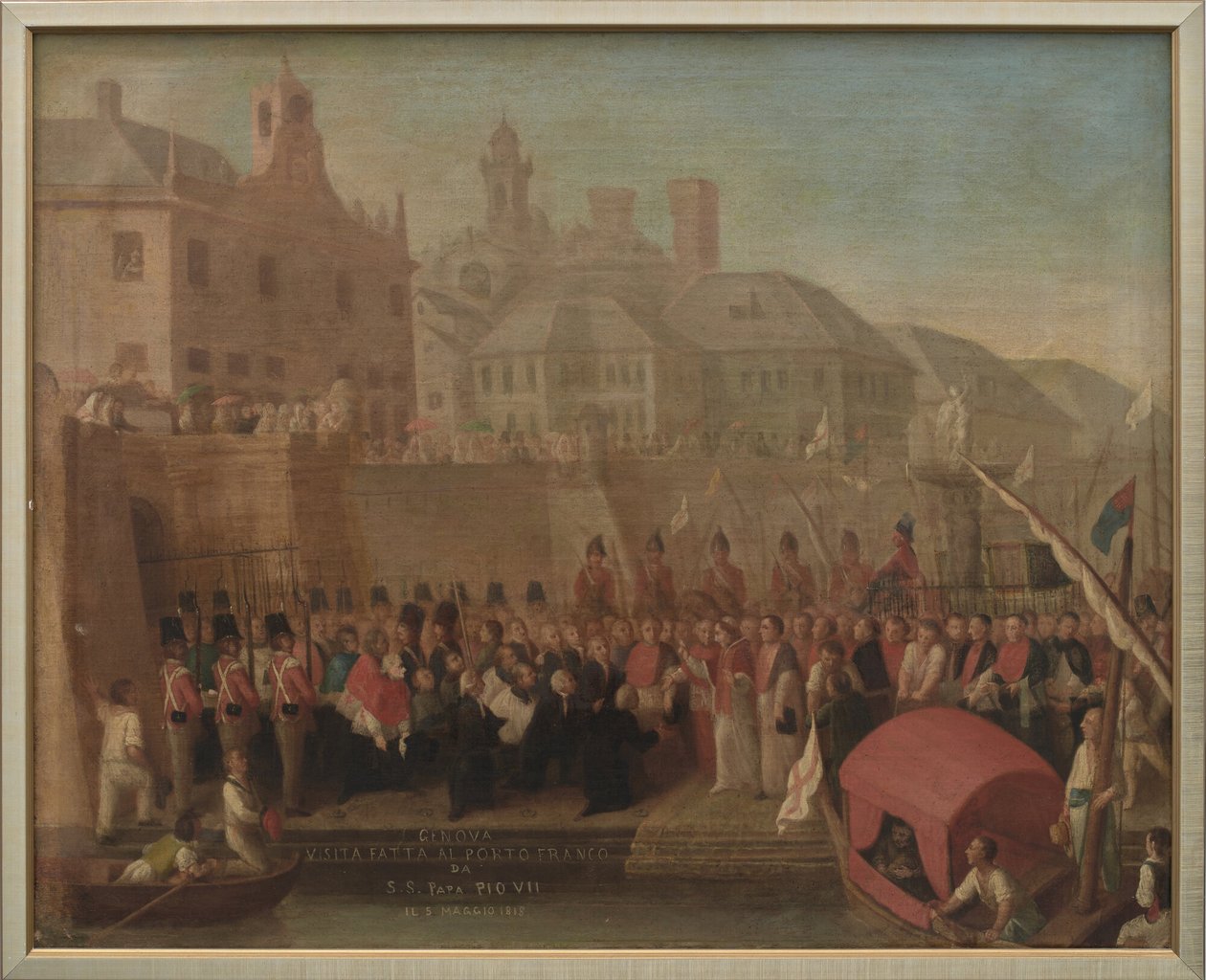 Genoa. Visit to the Free Port by Pope Pius VII on May 5, 1815. by Felice Guascone