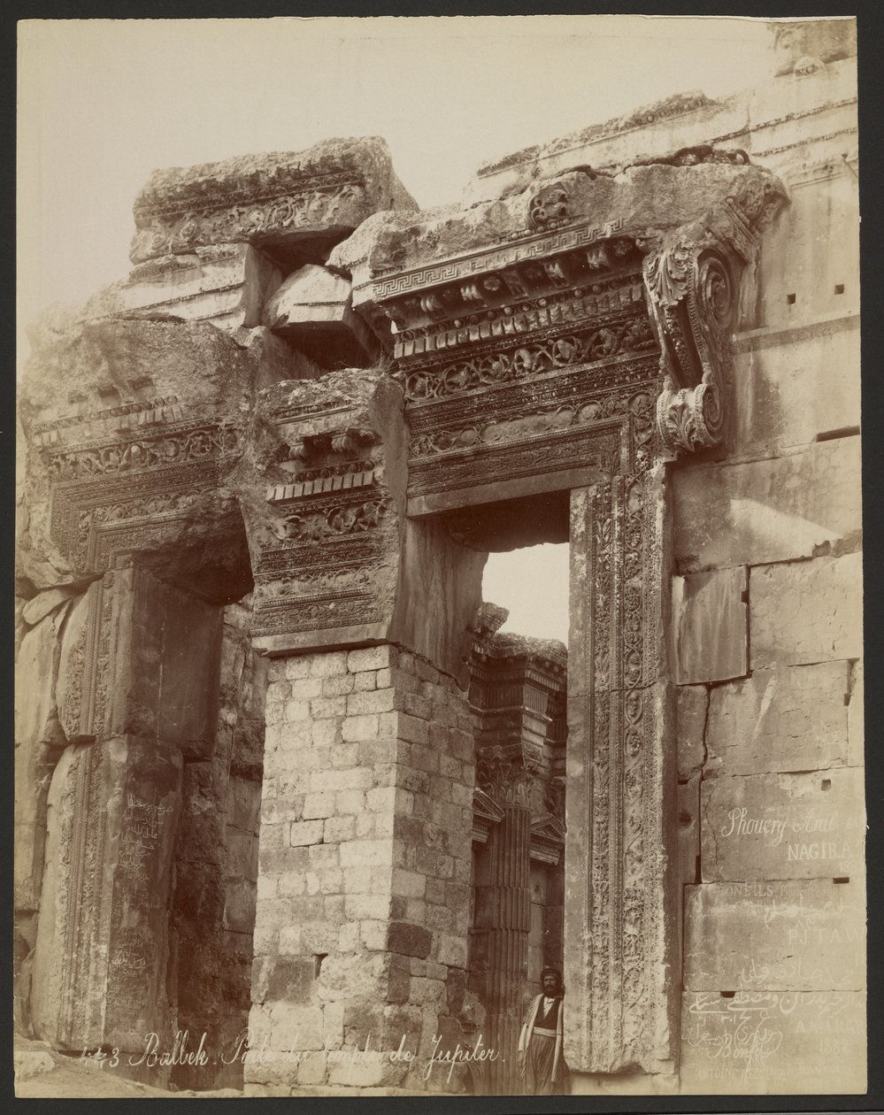 Baalbek, Gate of the Temple of Jupiter by Félix Bonfils