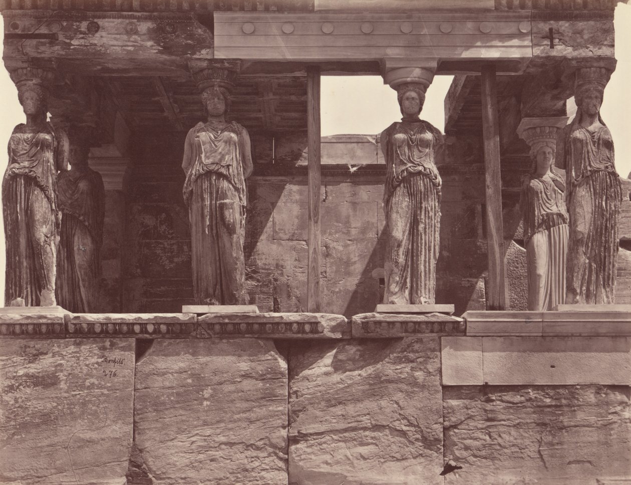 Caryatids of the Erechtheion Temple - Athens by Félix Bonfils