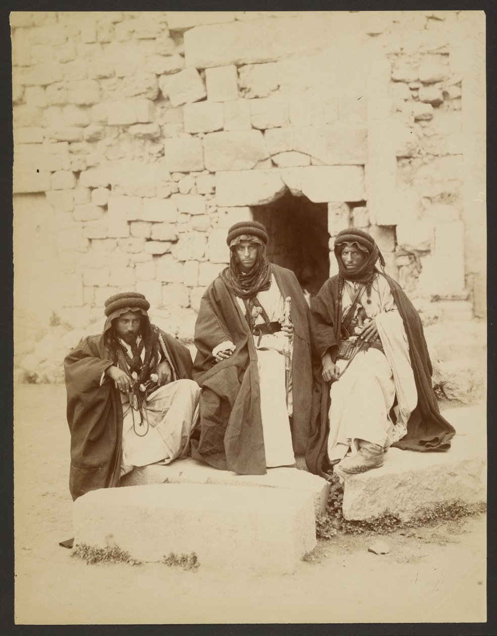 Group of Three Bedouin Sheiks by Félix Bonfils