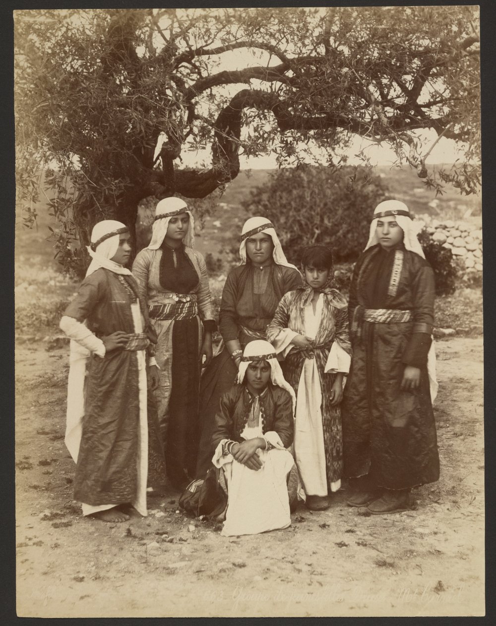 Group of Young Druze Girls: Mt. Carmel by Félix Bonfils