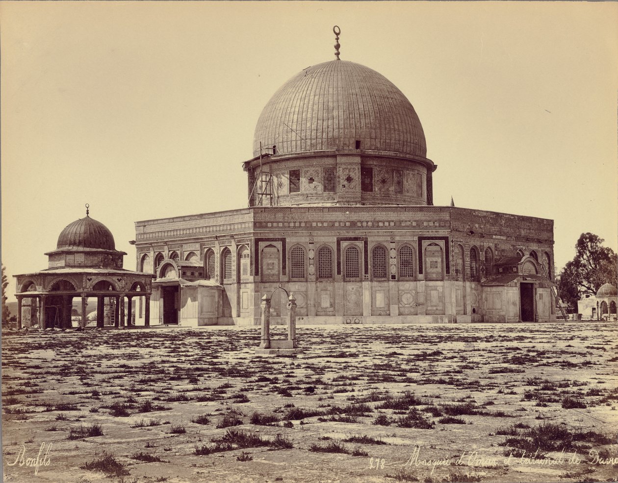 Mosque of Omar and Court of David by Félix Bonfils