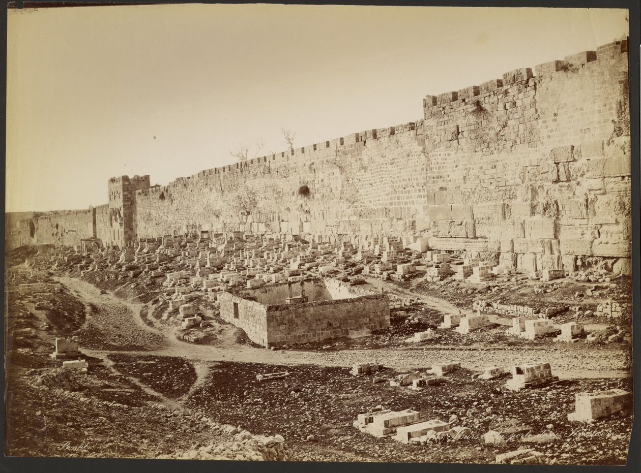 Wall and the Gate of Jerusalem by Félix Bonfils