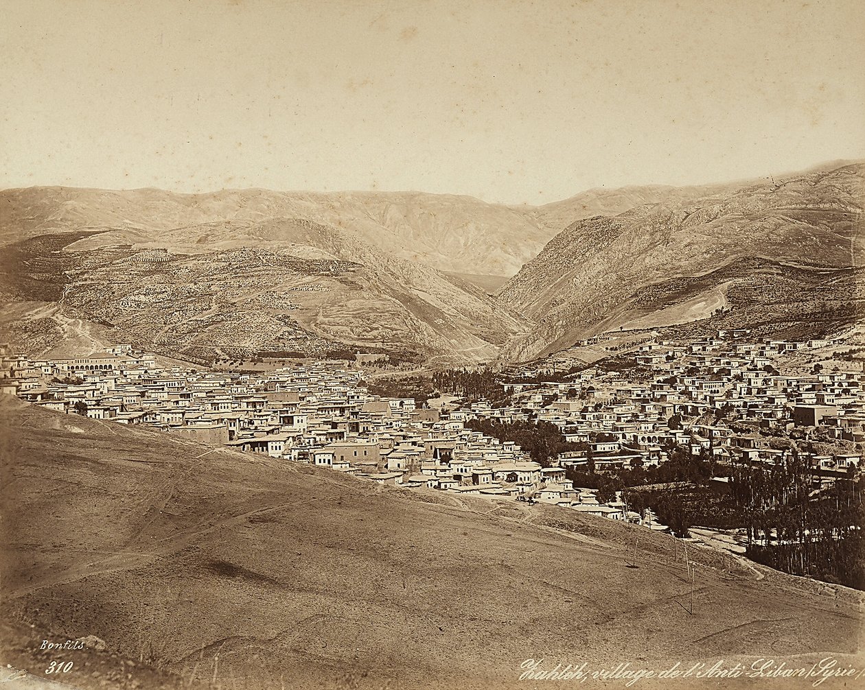 Panoramic View of Zahleh, Syria by Félix Bonfils