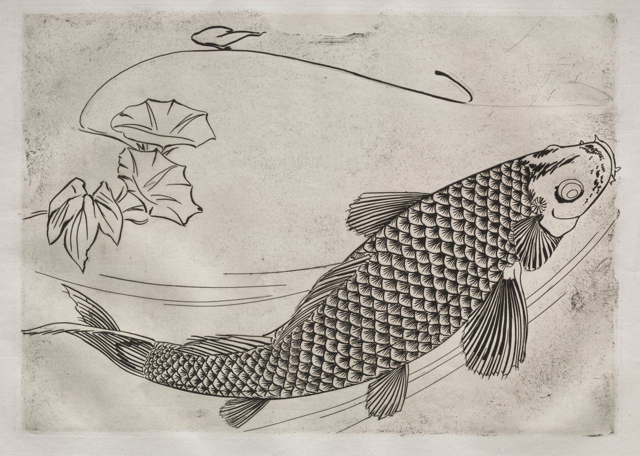 Dinner Service (Rousseau service): Large Fish in a Japanese Style (no. 19) by Felix Bracquemond
