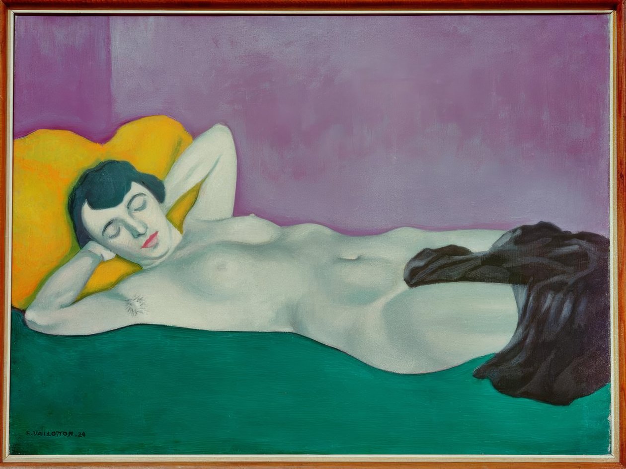 Sleeping Woman on Green Carpet by Felix Edouard Vallotton