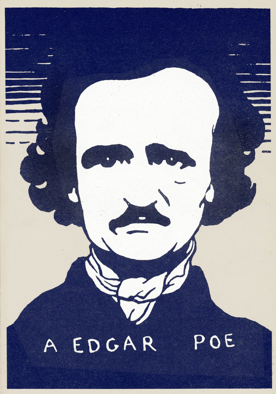 Portrait of American Writer and Poet Edgar Allan Poe, Illustration by Felix Vallotton by Felix Edouard Vallotton