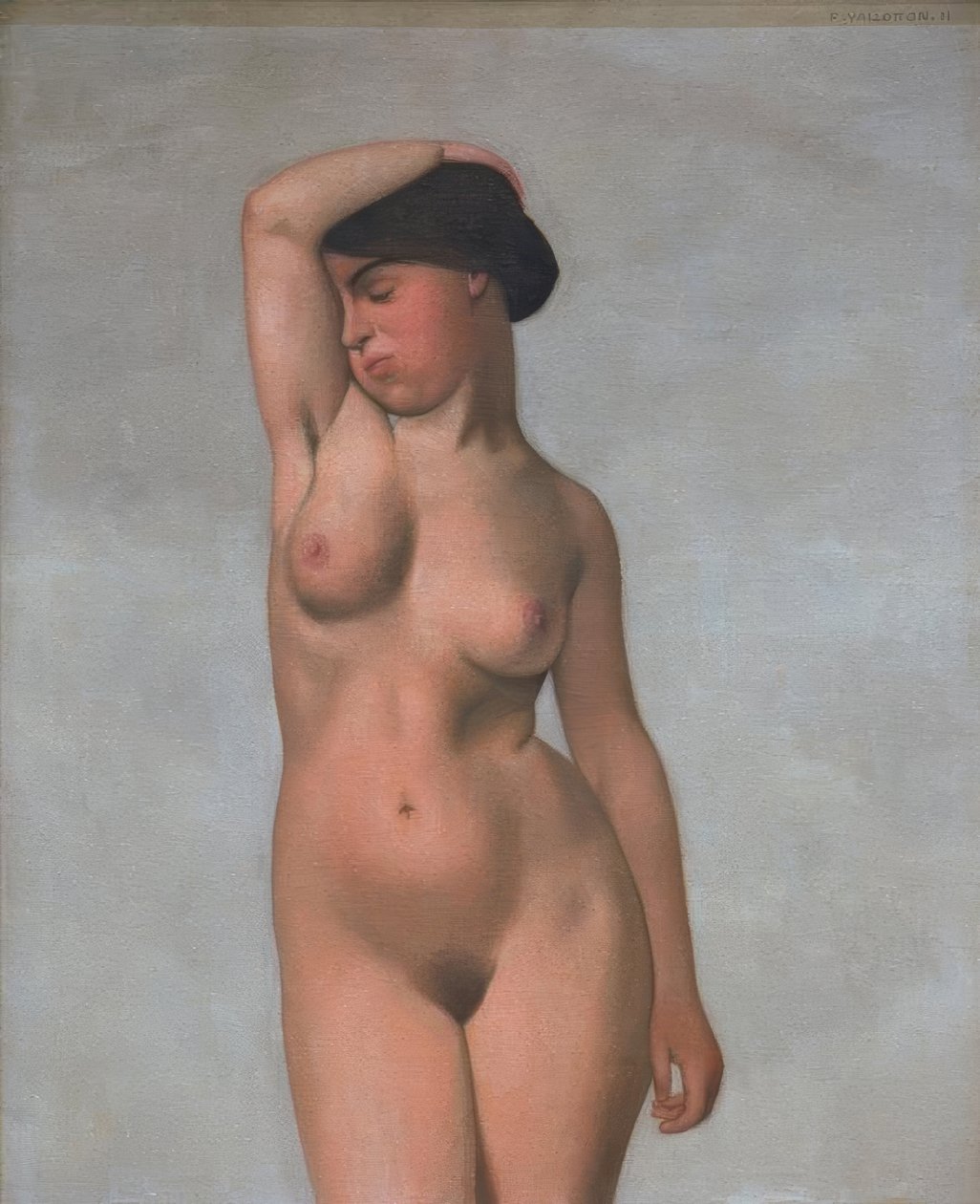 Female Nude with Raised Arm by Felix Edouard Vallotton