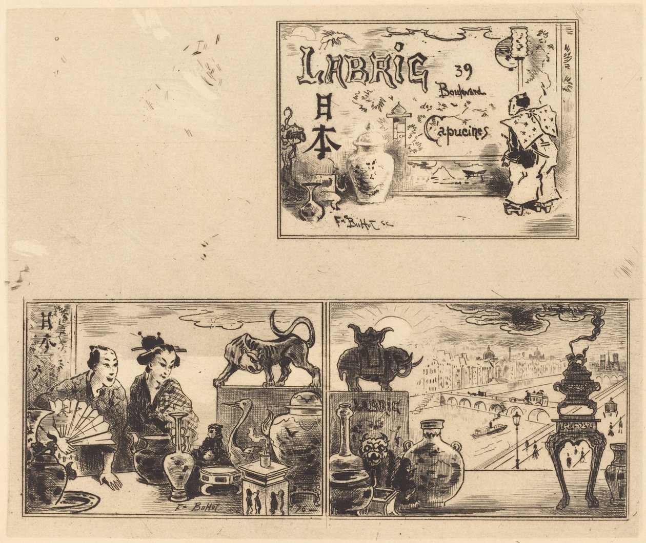 Address of Labric by Felix Hilaire Buhot