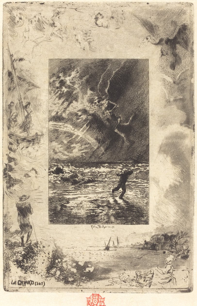 Le Criard The Shrieker, 1879-1880 by Felix Hilaire Buhot