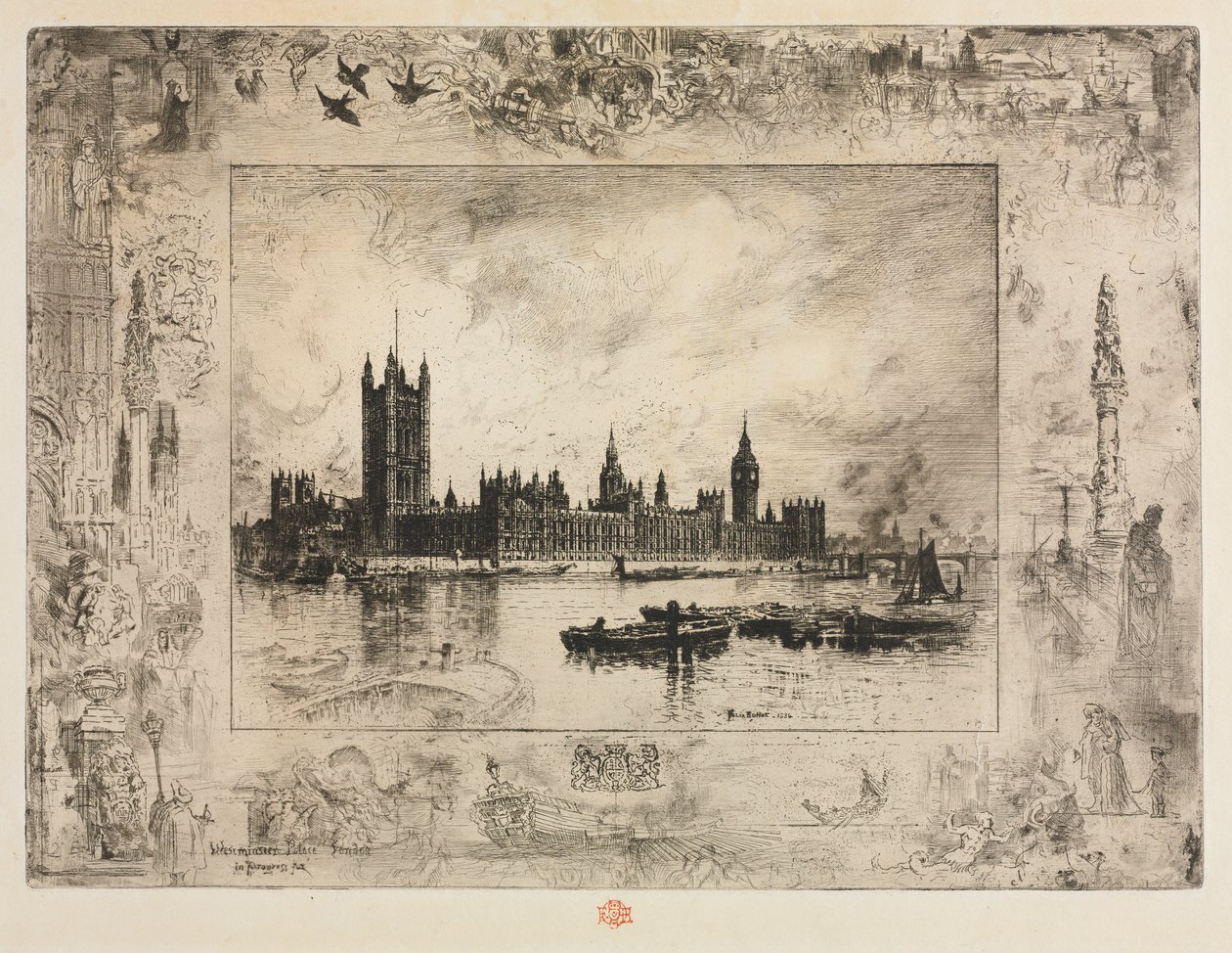 Westminster Place, 1884 by Felix Hilaire Buhot