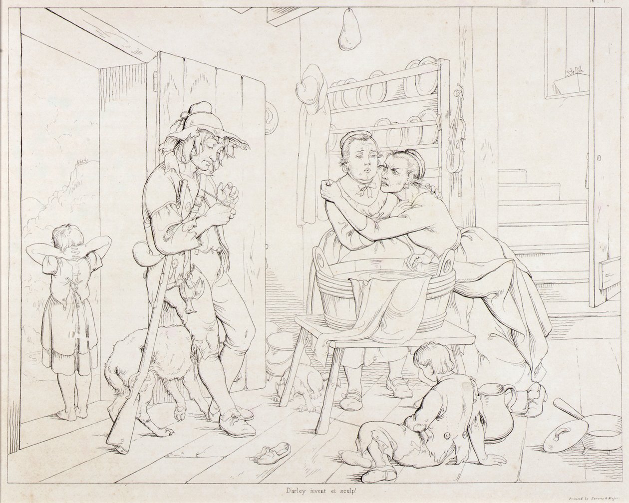 Rip Nagged by His Wife (Rip Van Winkle, illustration) by Felix Octavius Carr Darley