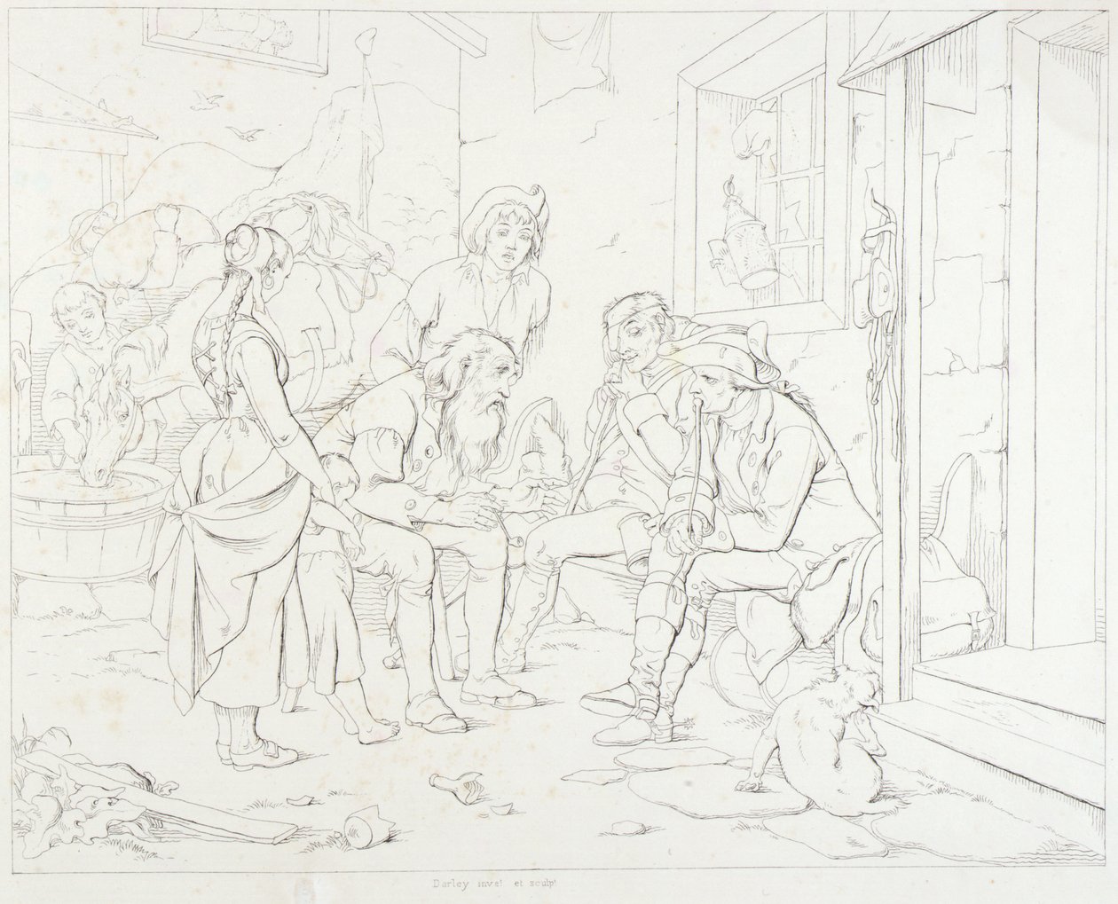Rip Van Winkle, Illustration: Rip Telling His Fabulous Story by Felix Octavius Carr Darley