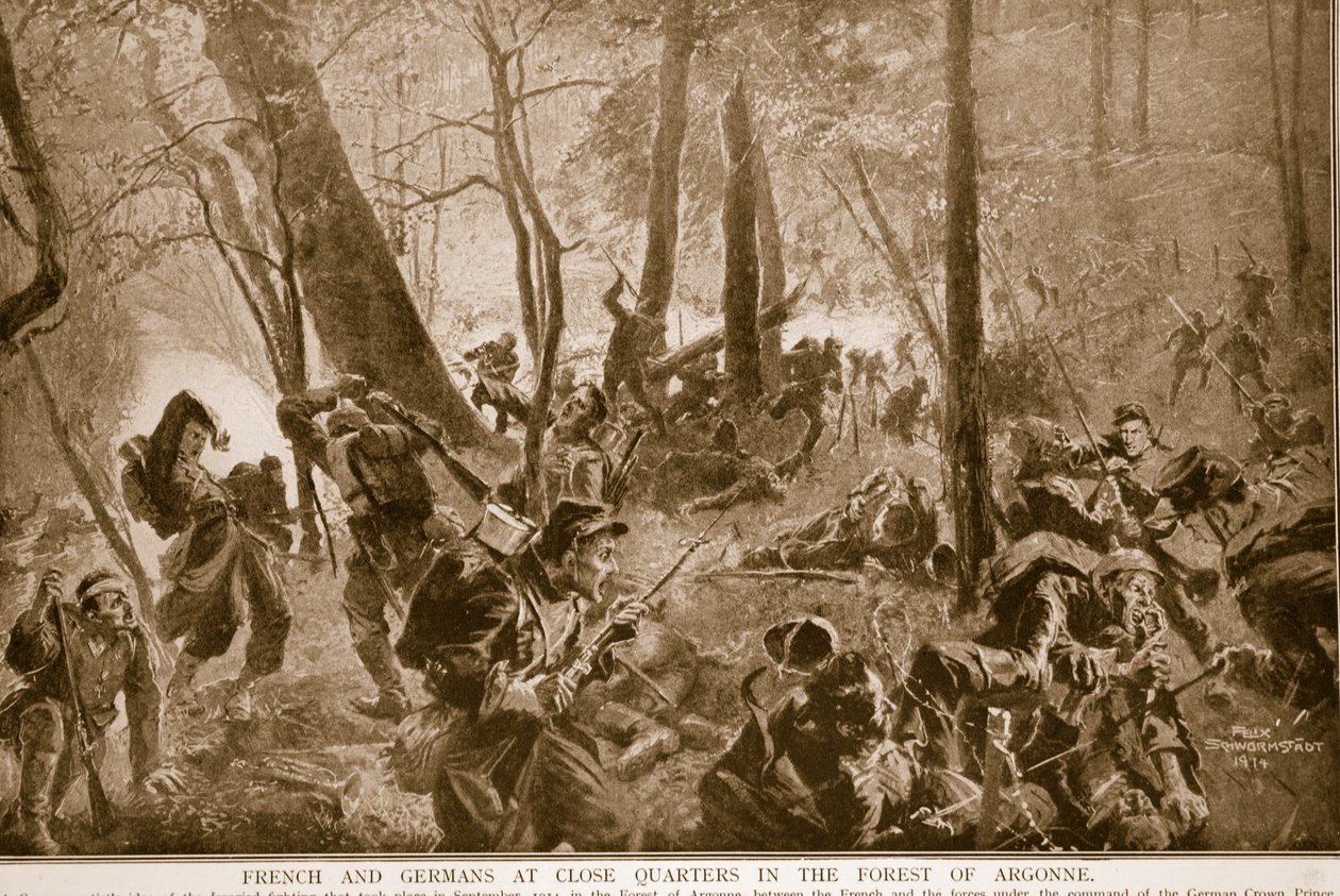 French and Germans at close quarters in the forest of Argonne, 1914-19