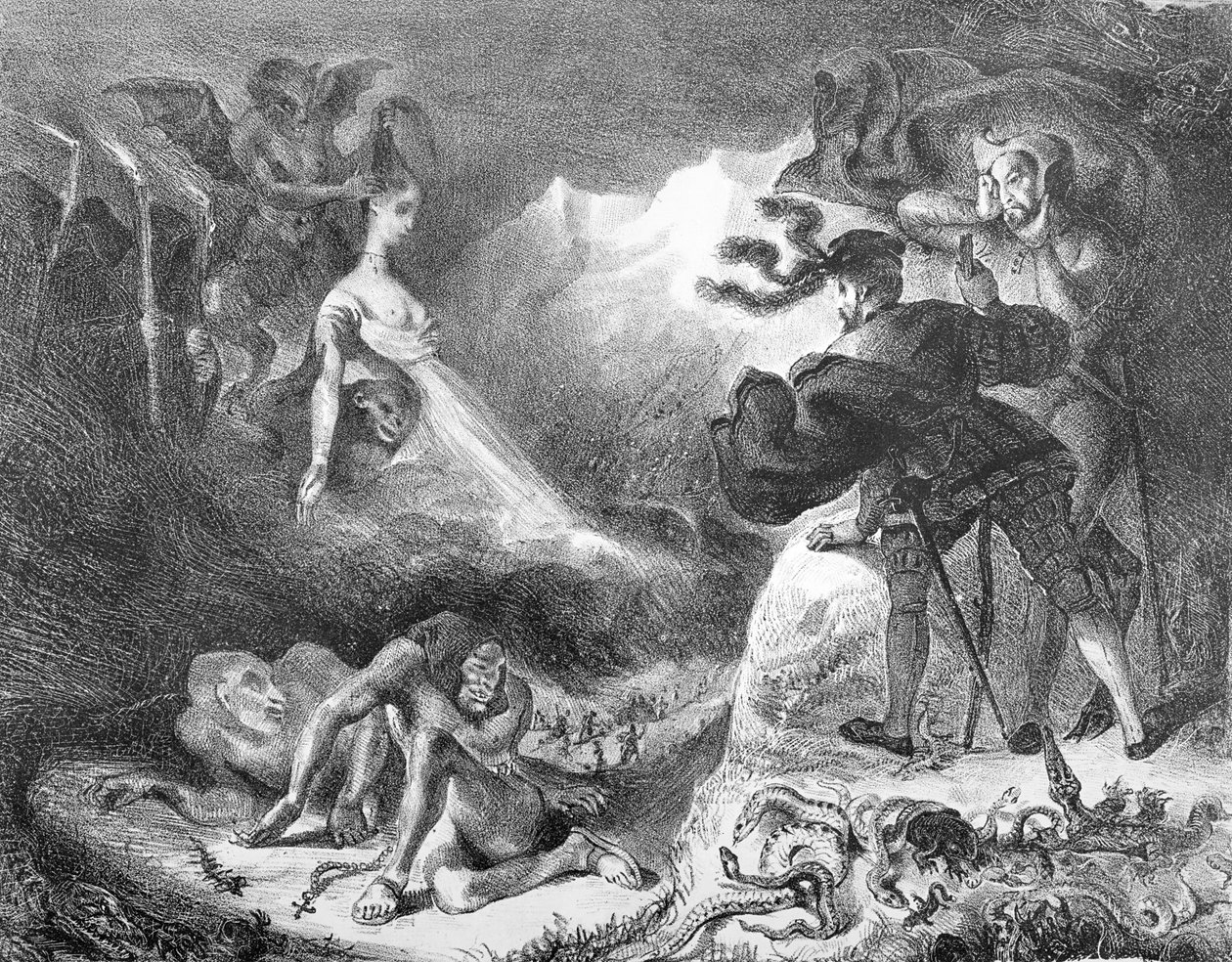 Faust and Mephistopheles at the Witches' Sabbath, from Goethe's Faust