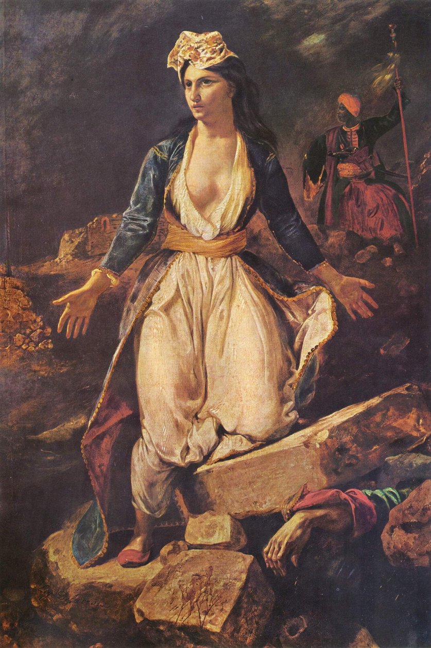 Greece on the Ruins of Missolonghi by Ferdinand Victor Eugene Delacroix