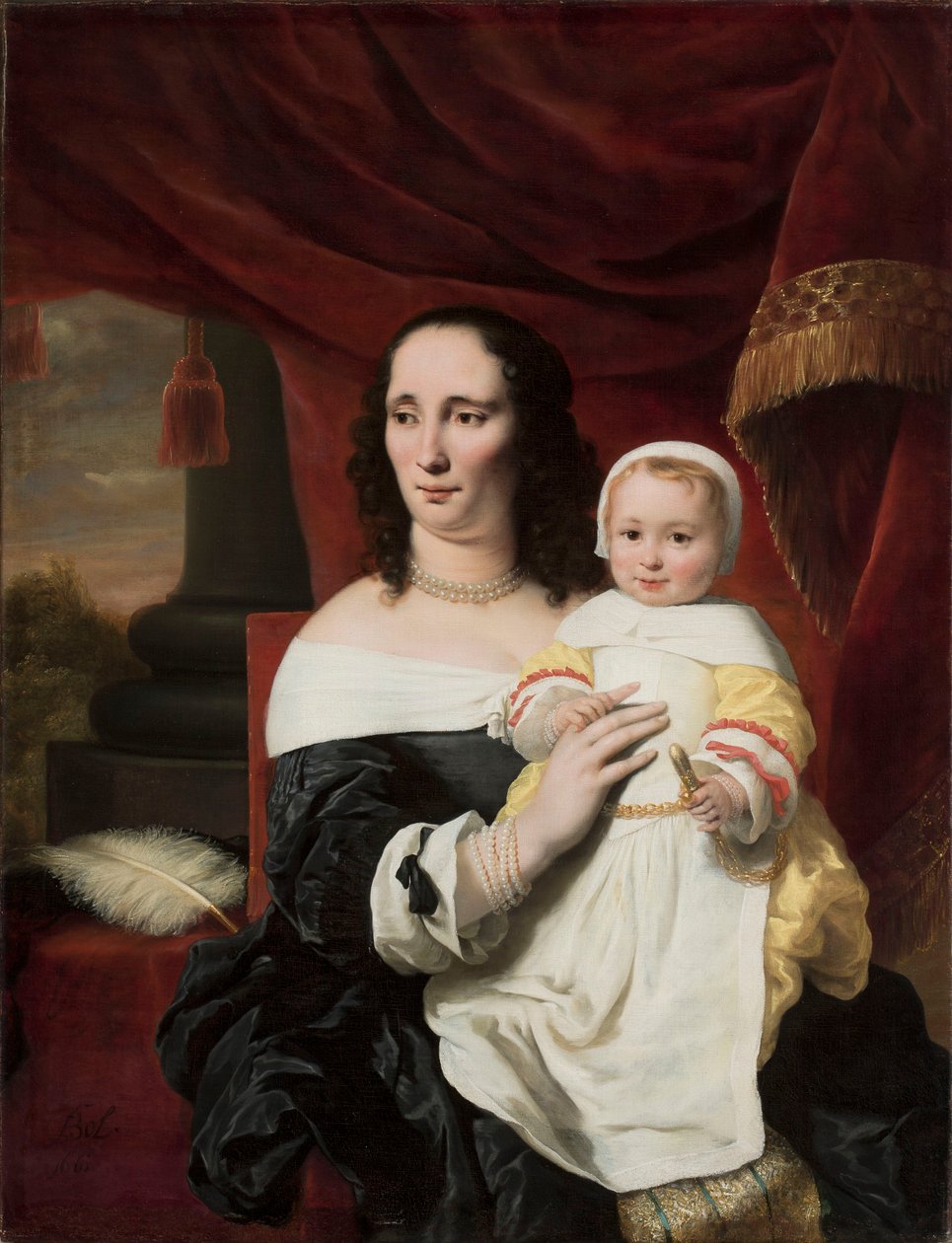 Portrait of Johanna de Geer-Trip with her Daughter Cecilia by Ferdinand Bol