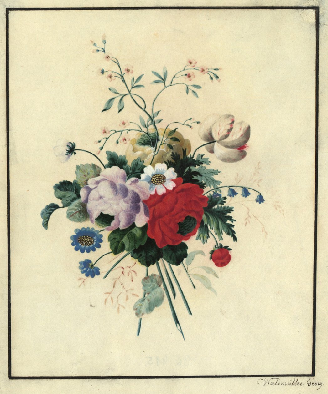 Roses, Tulips, Daisies by Ferdinand Georg Waldmüller