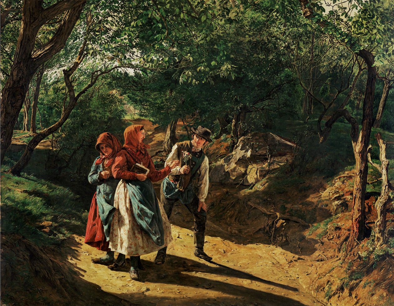 Encounter in the Forest by Ferdinand Georg Waldmuller