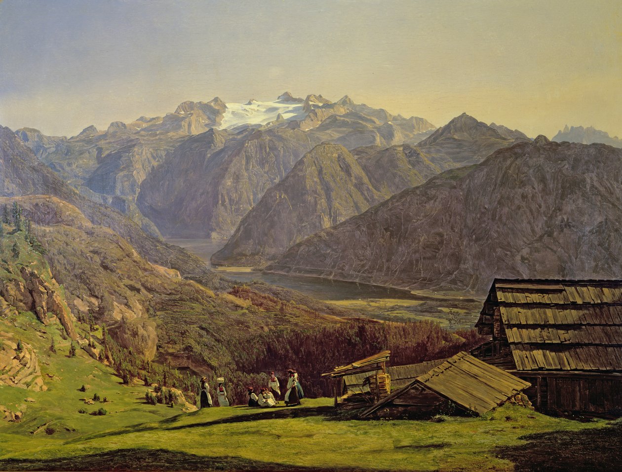 Lake Hallstatt by Ferdinand Georg Waldmuller