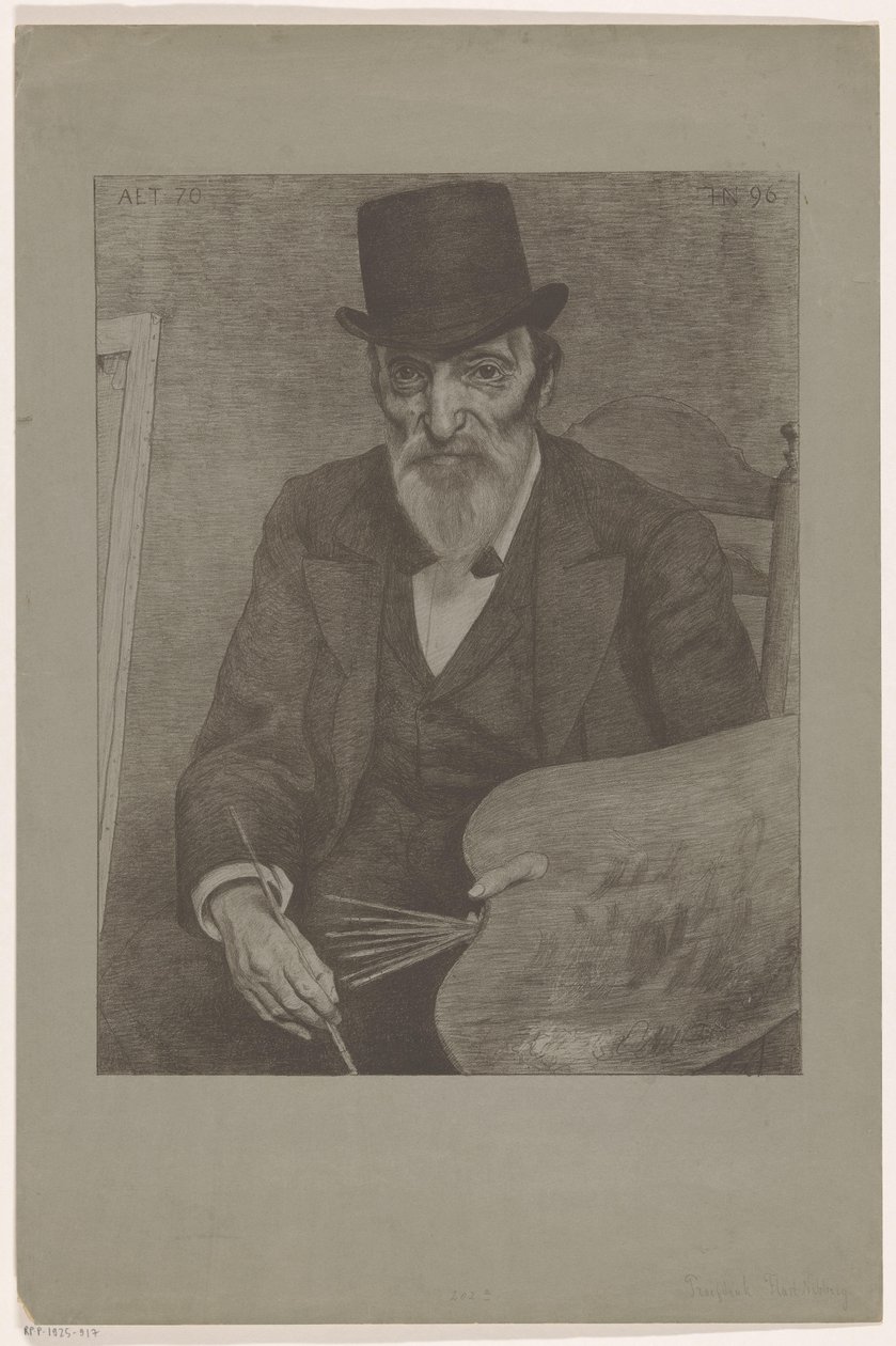 Portrait of Hendrik Valkenburg (Famous Contemporaries Sketched from Life) by Ferdinand Hart Nibbrig (signed by artist)