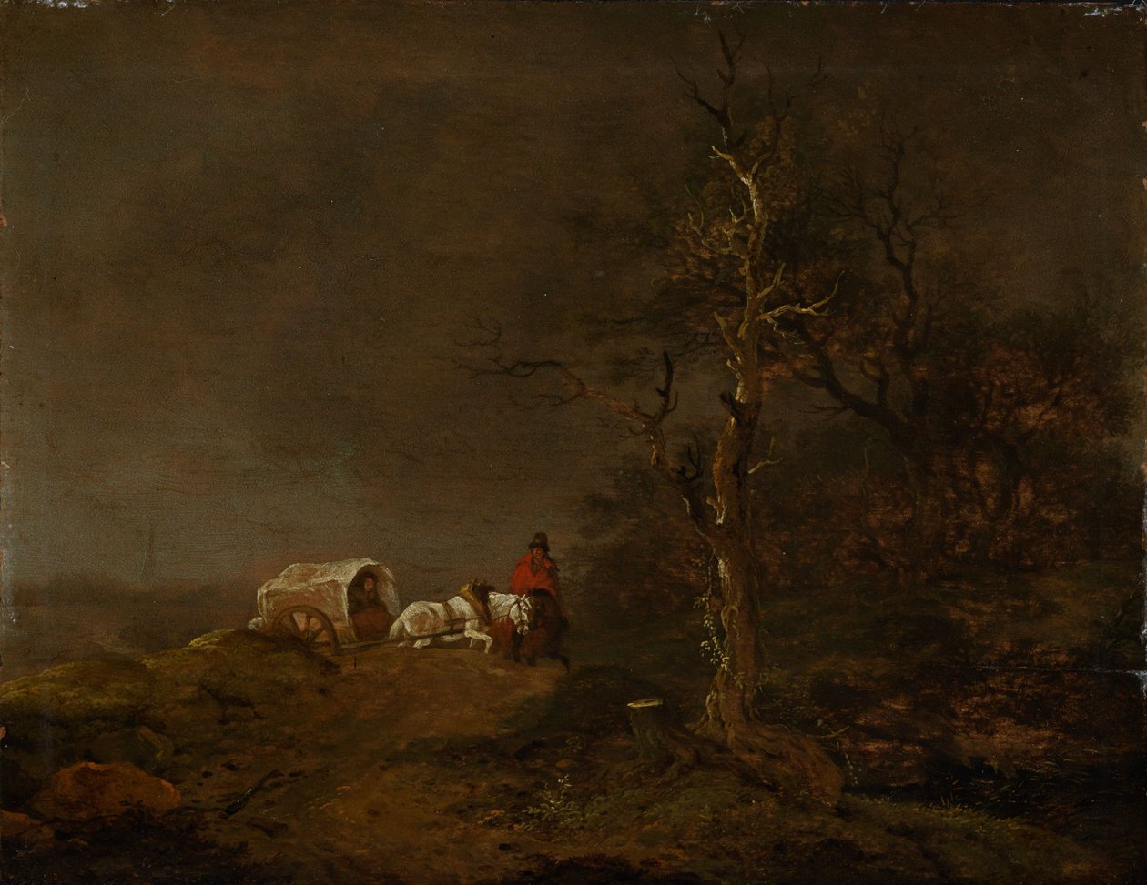 Thunderstorm Landscape with Peasant Wagon by Ferdinand Kobell