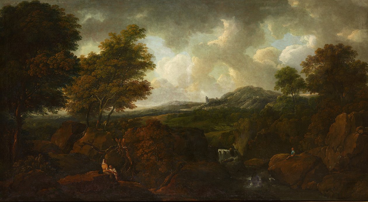 Landscape with Waterfall by Ferdinand Kobell