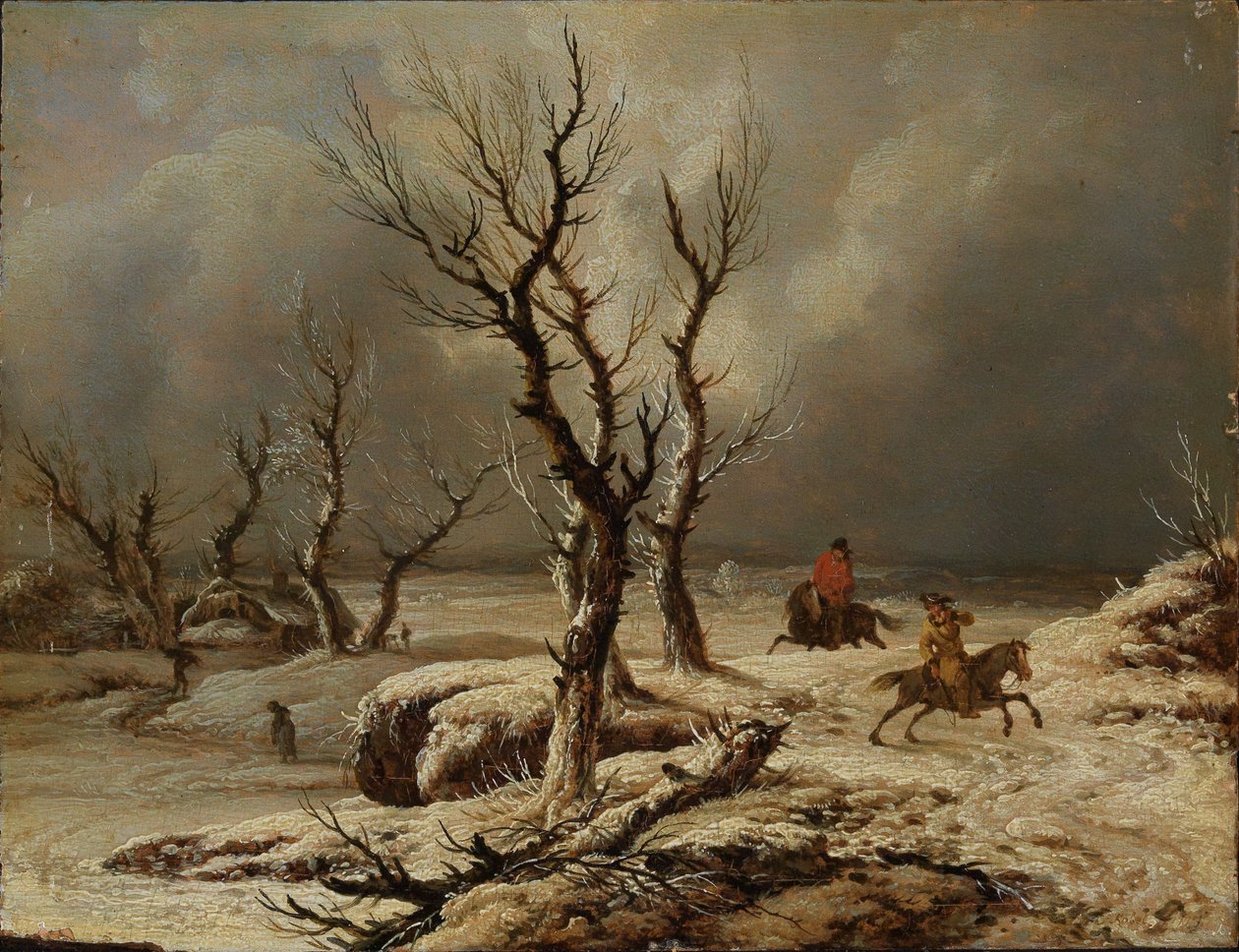 Winter Landscape with Two Riders by Ferdinand Kobell