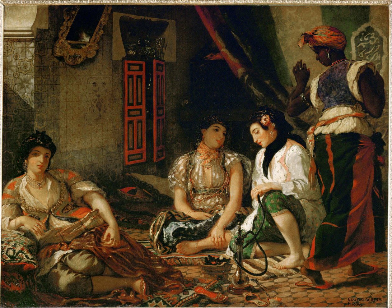 Women of Algiers in Their Apartment by Ferdinand Victor Eugene Delacroix