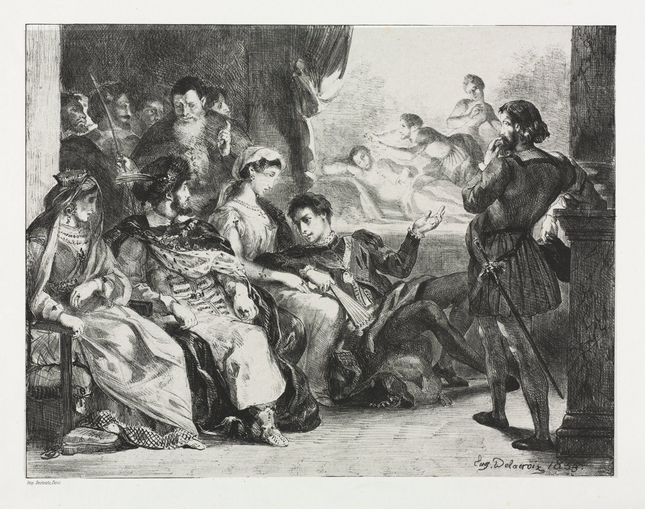 Hamlet: Hamlet Commands the Actors to do a Scene from the Poisoning of his Father by Ferdinand Victor Eugene Delacroix