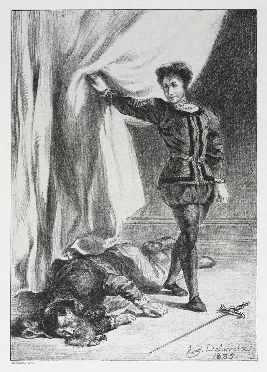 Hamlet: Hamlet and the Corpse of Polonius by Ferdinand Victor Eugene Delacroix