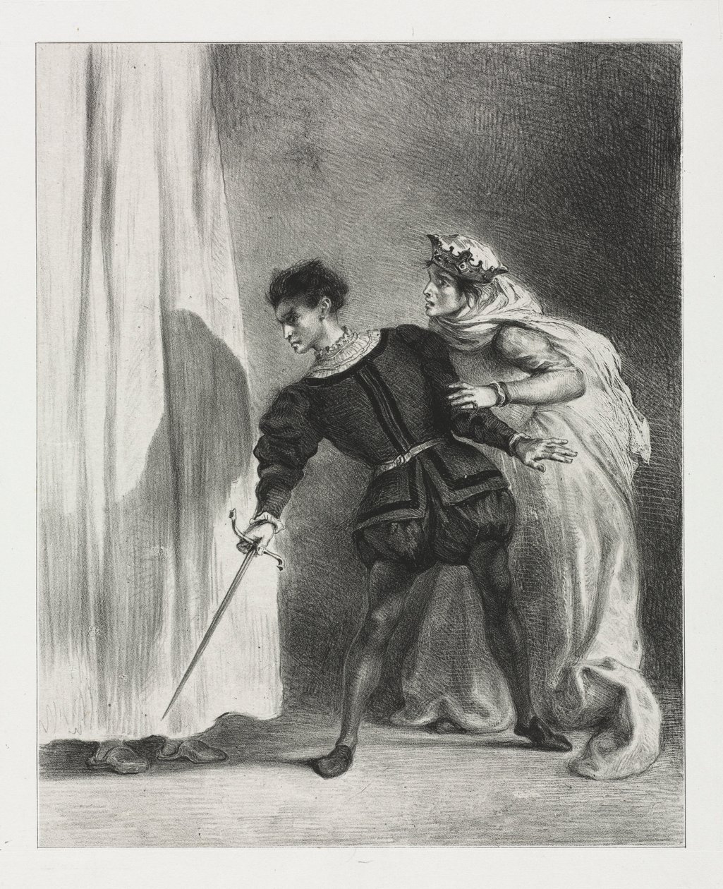 Hamlet: The Murder of Polonius by Ferdinand Victor Eugene Delacroix