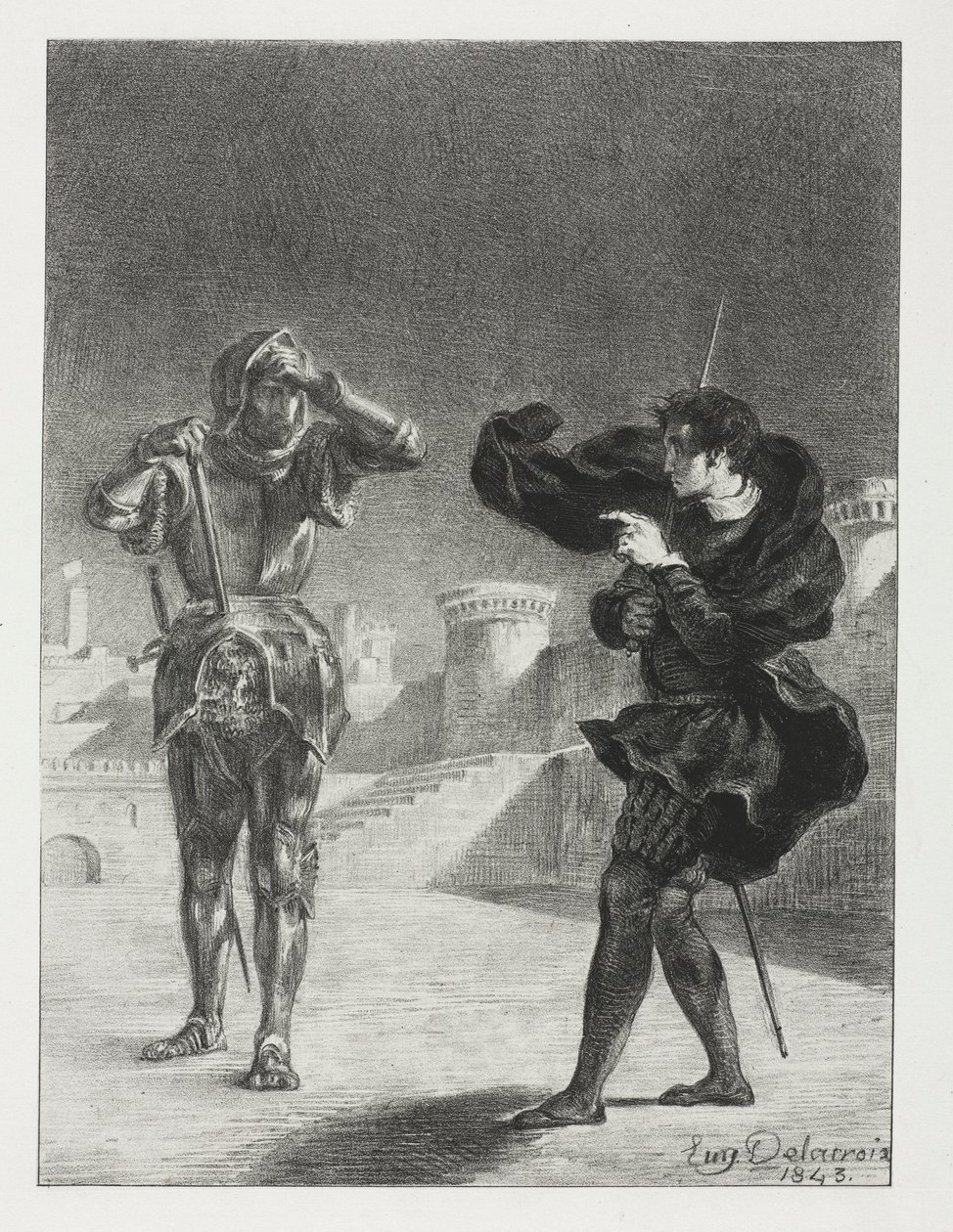 Hamlet: The Phantom on the Terrace by Ferdinand Victor Eugene Delacroix