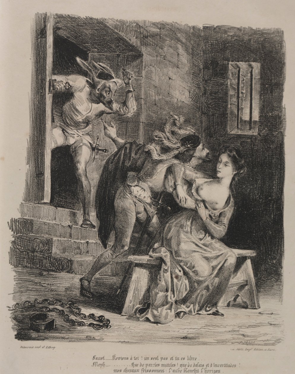Illustrations for Faust: Faust in the prison of Marguerite by Ferdinand Victor Eugene Delacroix