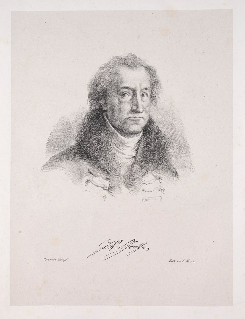 Illustrations for Faust: Frontispiece - Portrait of Johann Wolfgang von Goethe, 1828 by Ferdinand Victor Eugene Delacroix