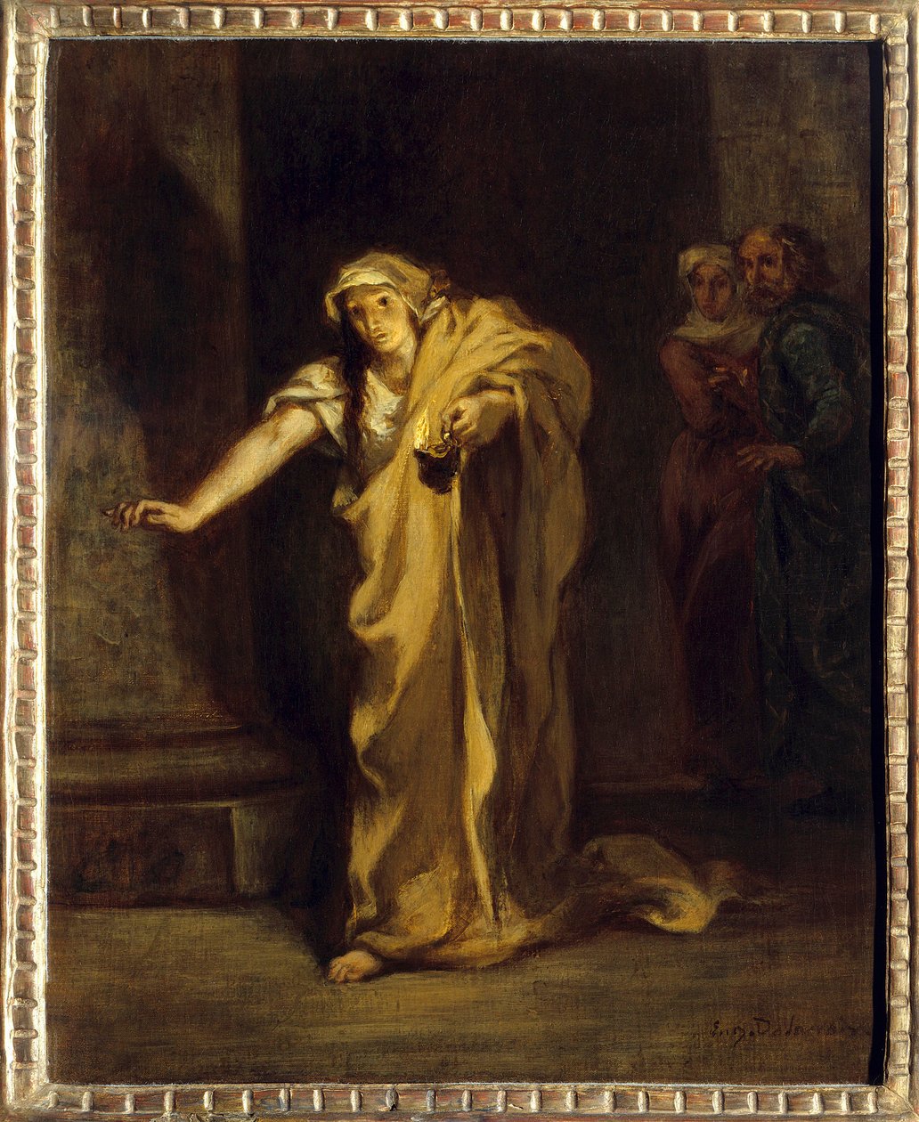 Lady Macbeth sleepwalking. Illustration of the work of the same name by William Shakespeare (1564-1616) by Ferdinand Victor Eugene Delacroix
