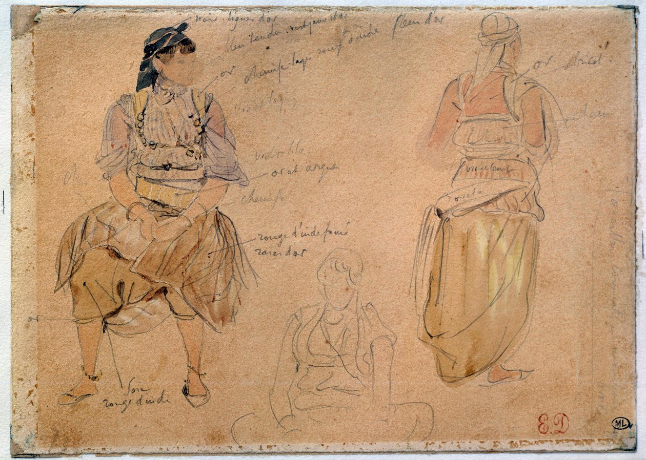 Studies of Arab Women by Ferdinand Victor Eugene Delacroix