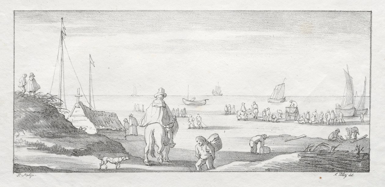 Along a Dutch Shore by Ferdinand the Elder Piloty