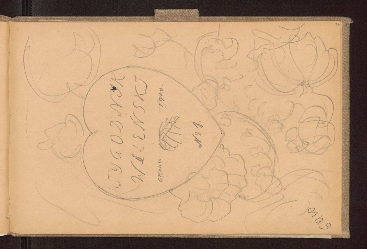Vilnius Weekly, cover design sketch by Ferdynand Ruszczyc