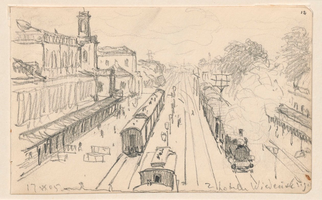 View of the Railway Station in Warsaw by Ferdynand Ruszczyc