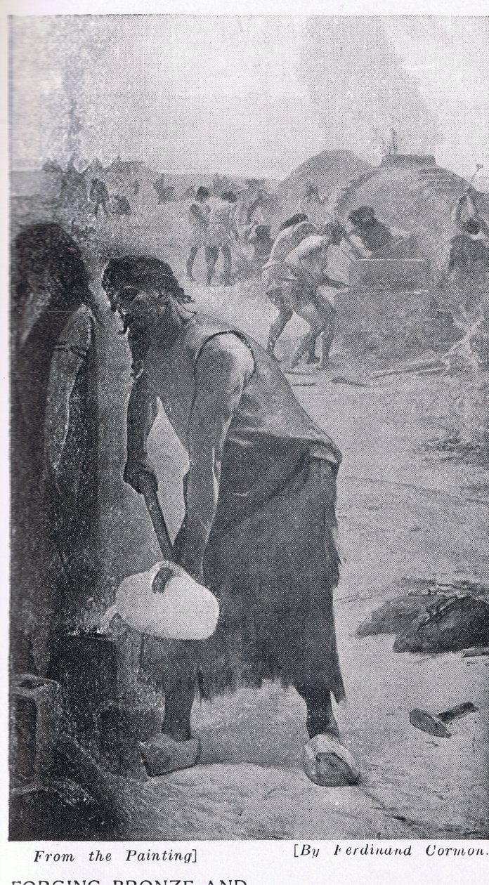 Forging bronze and iron, illustration from 