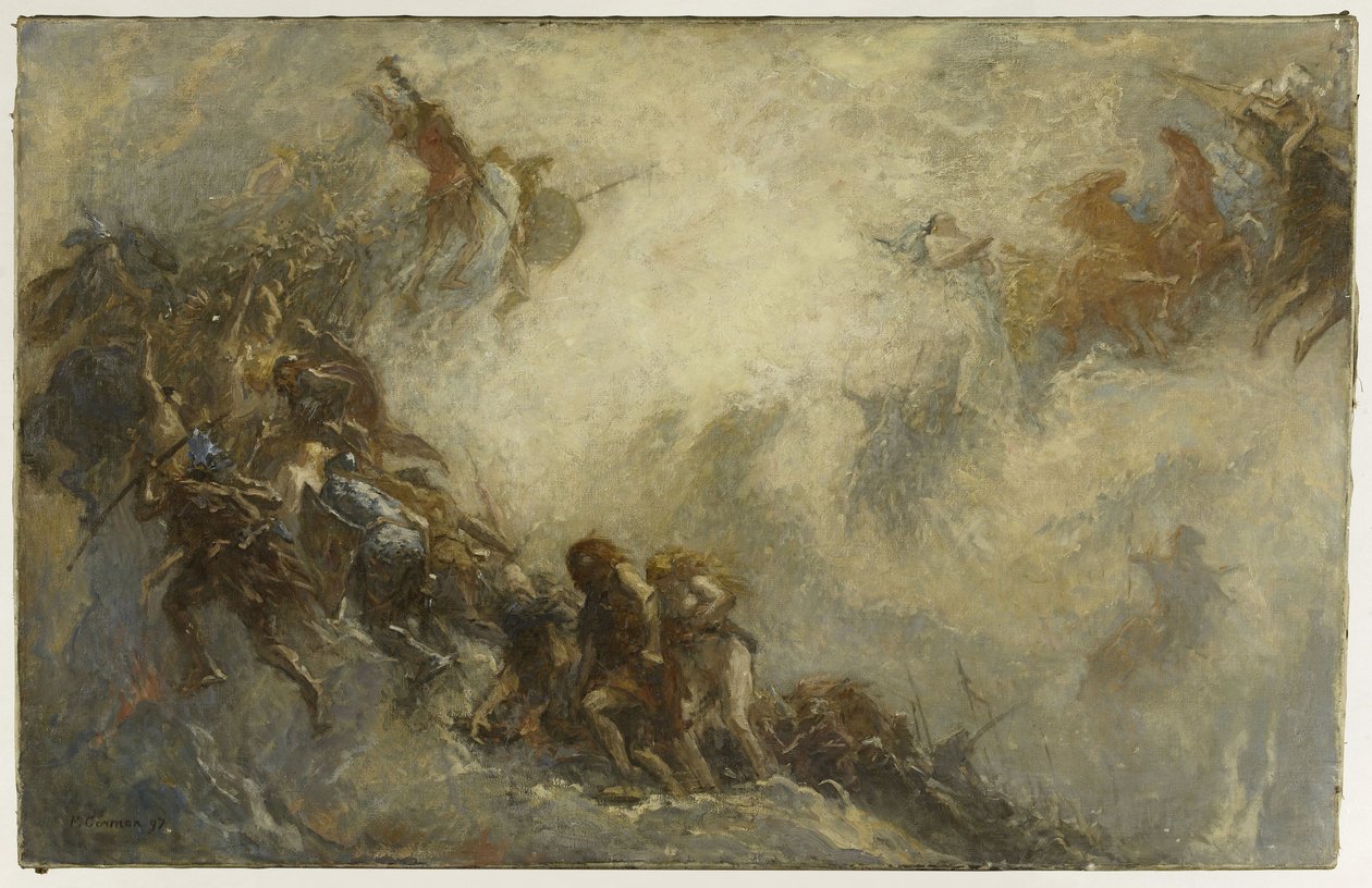 Sketch for the Paleontology Amphitheatre at the Paris Museum of Natural History: Human Breeds (Ceiling) by Fernand Cormon
